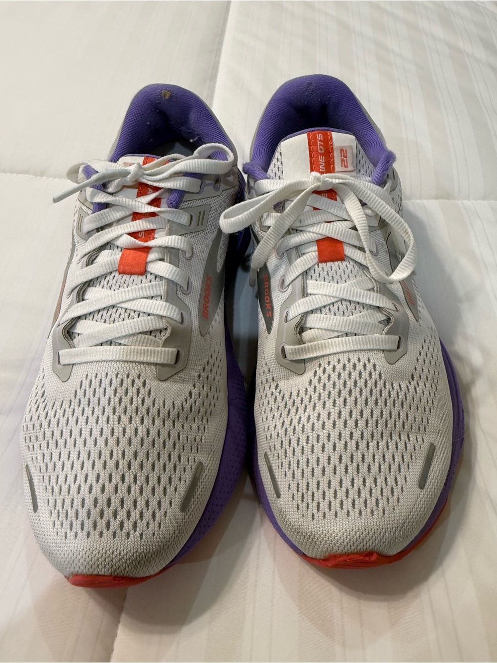 Brooks Women's Athletic Shoes in White, Purple & Orange